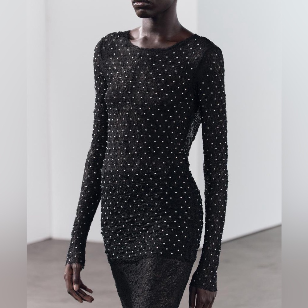 NWT Zara Lace top with crystals